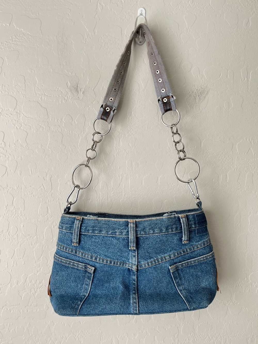 Handmade Wrangler Fringe Western Denim Shoulder Bag Purse - Picture 2 of 8